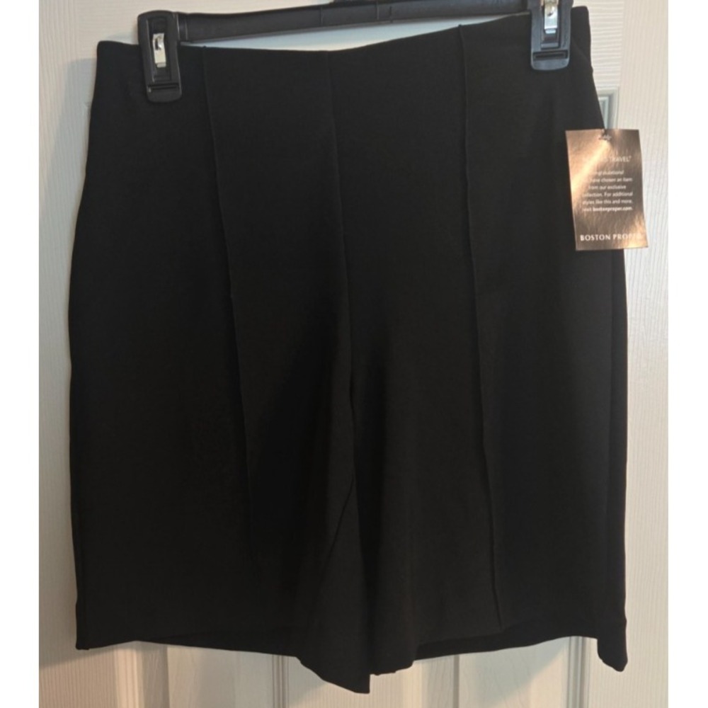 BOSTON PROPER Beyond Travel Wide Leg Short Size XS Bermuda 2AP81‎ Jet Black NEW